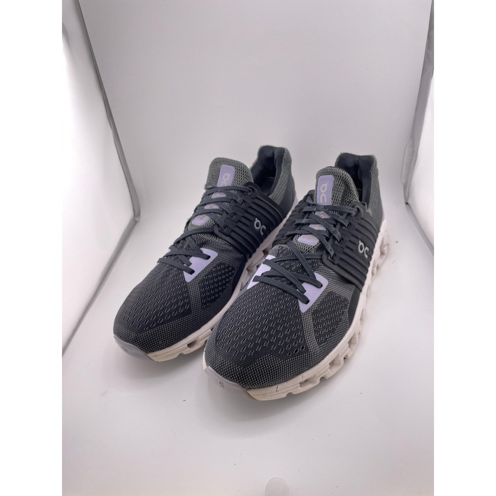 On Cloudflyer Running Shoes Womens Size 11 Black Gray Purple Swiss Engineering